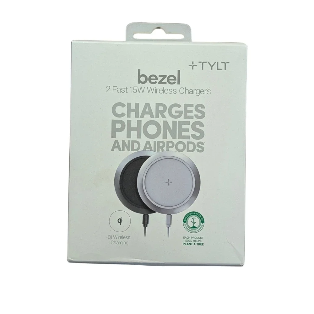 V9-N‎ TYLT Bezel 2 Fast 15W Wireless Chargers For Phones And Airpod Black+White